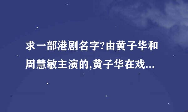 求一部港剧名字?由黄子华和周慧敏主演的,黄子华在戏中名字叫金靓坤