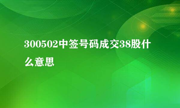 300502中签号码成交38股什么意思