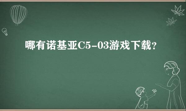 哪有诺基亚C5-03游戏下载？