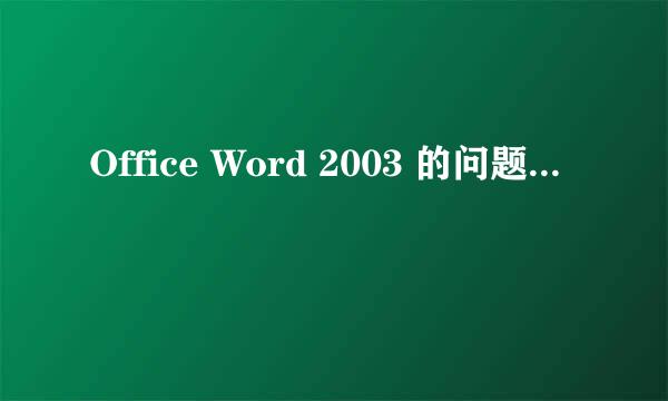 Office Word 2003 的问题...