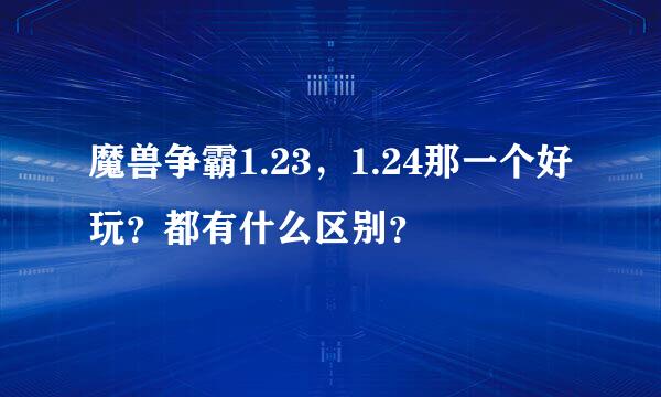 魔兽争霸1.23，1.24那一个好玩？都有什么区别？