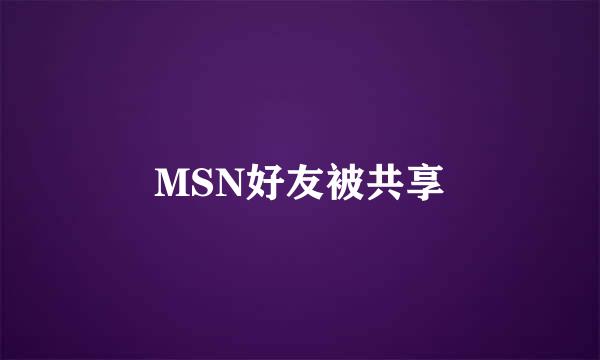 MSN好友被共享