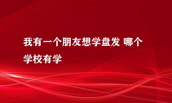 我有一个朋友想学盘发 哪个学校有学