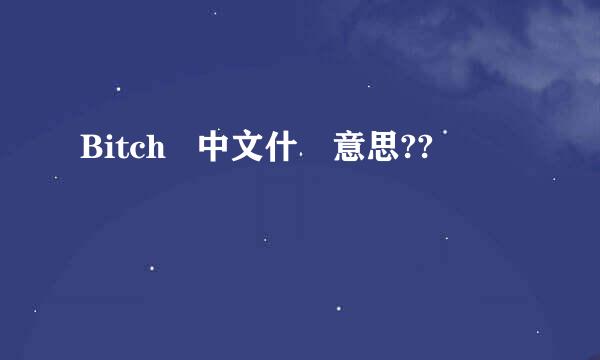 Bitch   中文什麼意思??