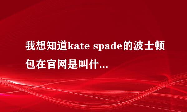 我想知道kate spade的波士顿包在官网是叫什么名字，貌似都么有找到，请哪位大侠帮忙告诉一下