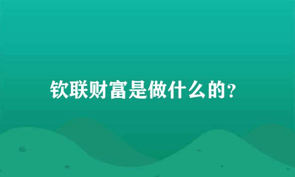 钦联财富是做什么的？