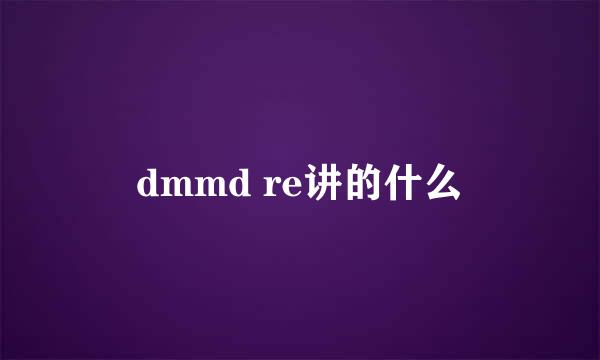 dmmd re讲的什么