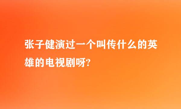 张子健演过一个叫传什么的英雄的电视剧呀?