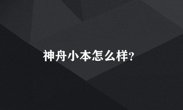 神舟小本怎么样？