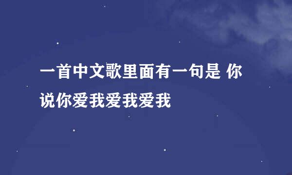 一首中文歌里面有一句是 你说你爱我爱我爱我