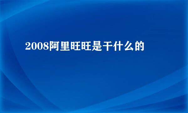 2008阿里旺旺是干什么的