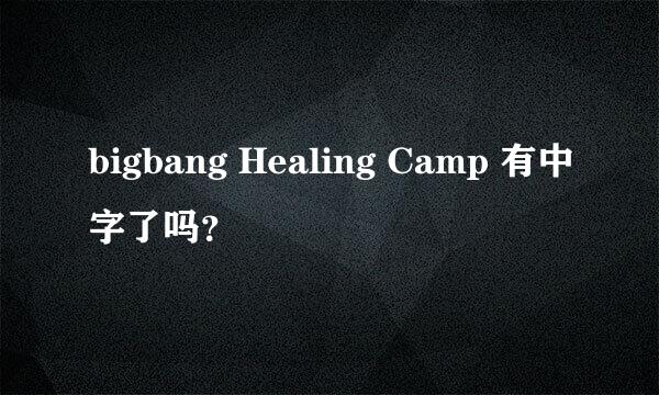 bigbang Healing Camp 有中字了吗？