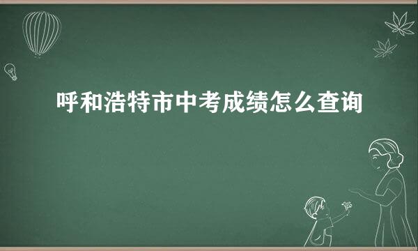 呼和浩特市中考成绩怎么查询