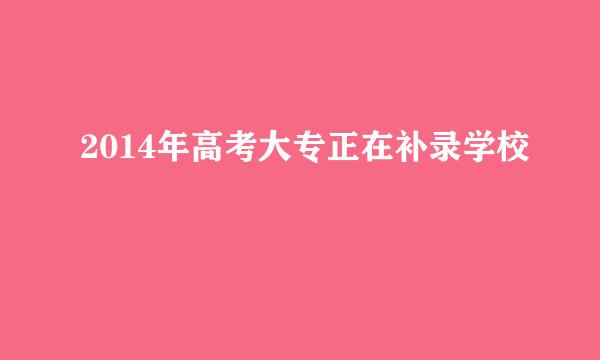 2014年高考大专正在补录学校