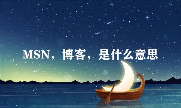 MSN，博客，是什么意思