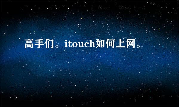 高手们。itouch如何上网。