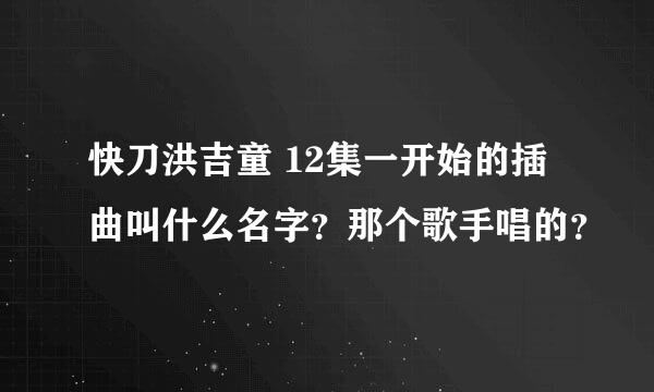 快刀洪吉童 12集一开始的插曲叫什么名字？那个歌手唱的？