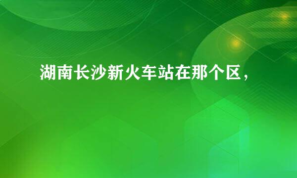 湖南长沙新火车站在那个区，