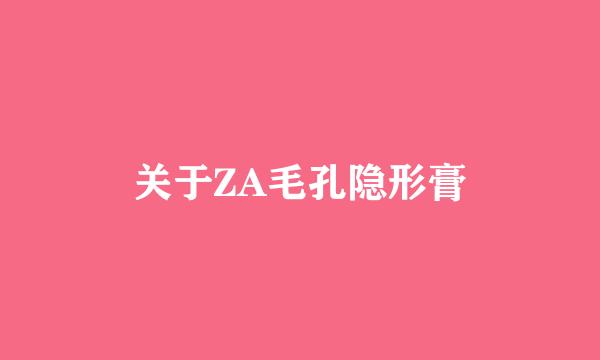 关于ZA毛孔隐形膏