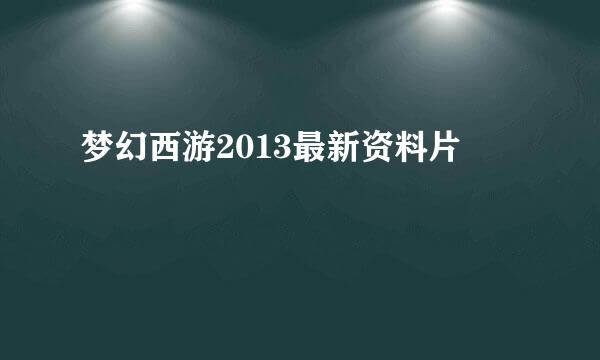 梦幻西游2013最新资料片