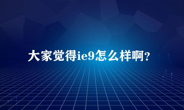 大家觉得ie9怎么样啊？