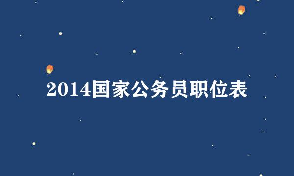 2014国家公务员职位表