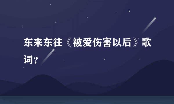 东来东往《被爱伤害以后》歌词？