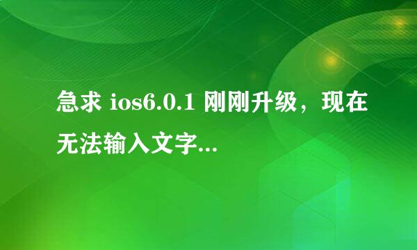 急求 ios6.0.1 刚刚升级，现在无法输入文字信息，其他一切正常，怎么办？