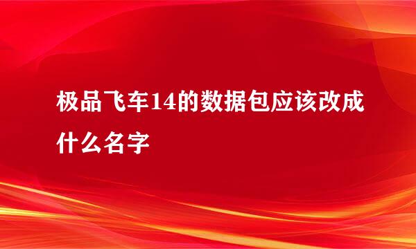 极品飞车14的数据包应该改成什么名字