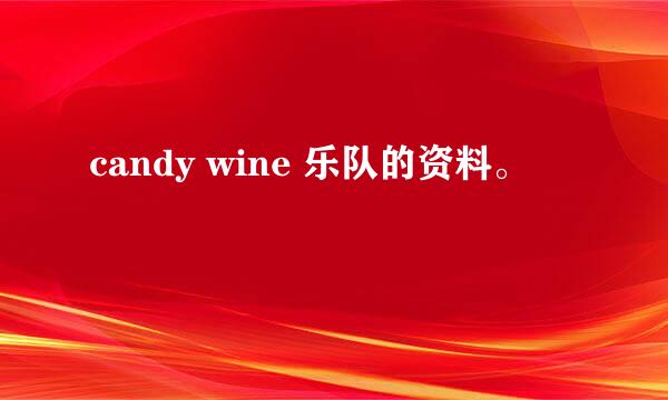 candy wine 乐队的资料。