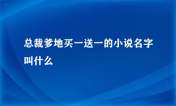 总裁爹地买一送一的小说名字叫什么