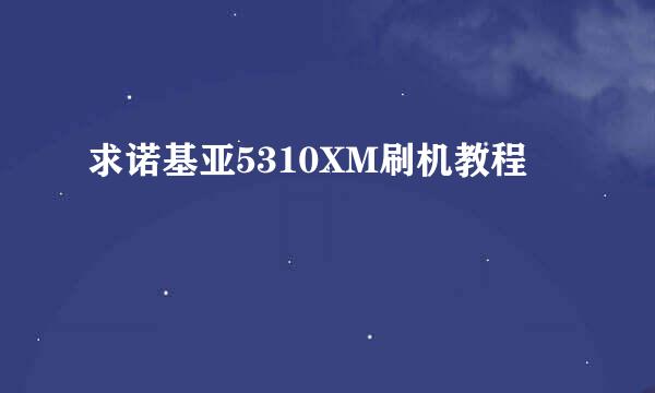 求诺基亚5310XM刷机教程