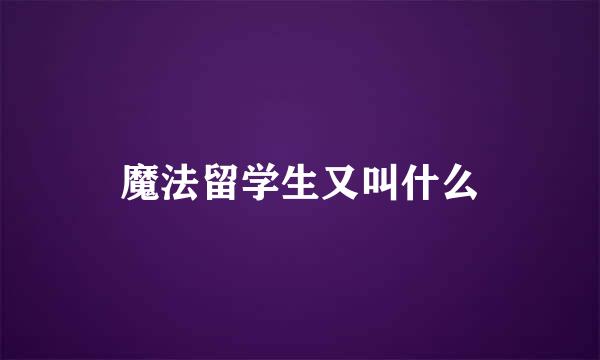 魔法留学生又叫什么