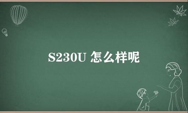 S230U 怎么样呢