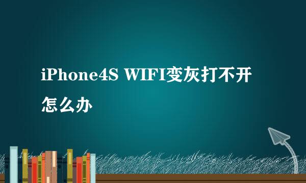 iPhone4S WIFI变灰打不开怎么办