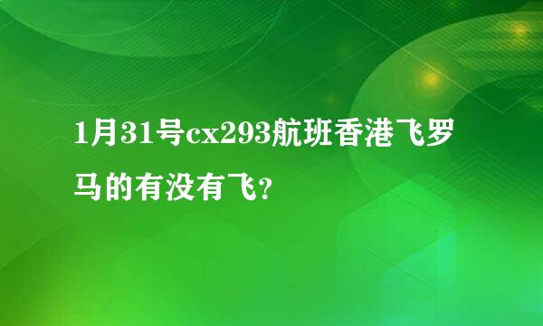 1月31号cx293航班香港飞罗马的有没有飞？