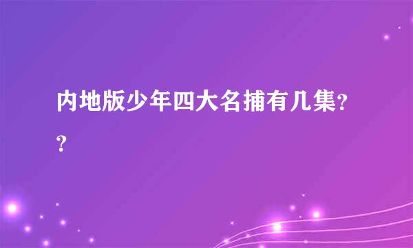 内地版少年四大名捕有几集？？