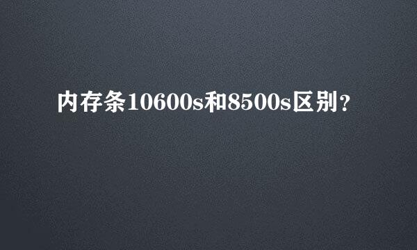 内存条10600s和8500s区别？