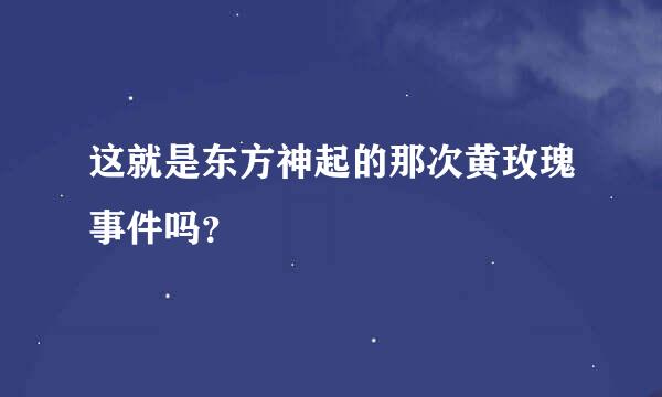 这就是东方神起的那次黄玫瑰事件吗？