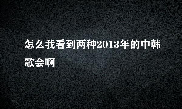 怎么我看到两种2013年的中韩歌会啊