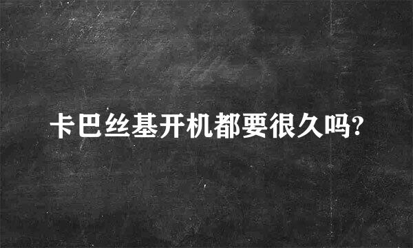 卡巴丝基开机都要很久吗?