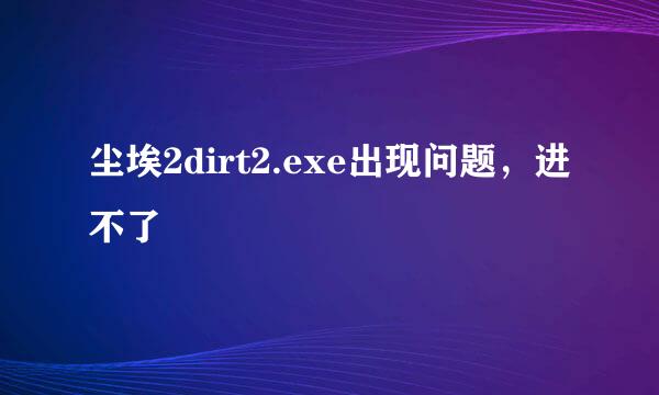 尘埃2dirt2.exe出现问题，进不了