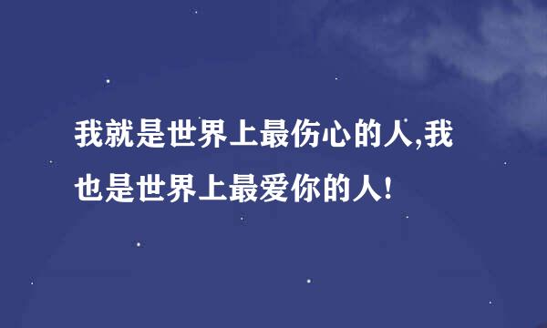 我就是世界上最伤心的人,我也是世界上最爱你的人!