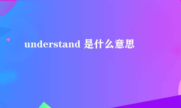 understand 是什么意思