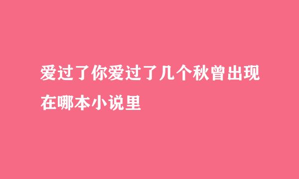 爱过了你爱过了几个秋曾出现在哪本小说里