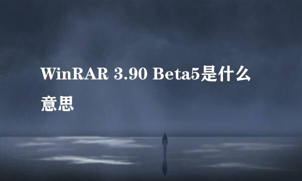 WinRAR 3.90 Beta5是什么意思