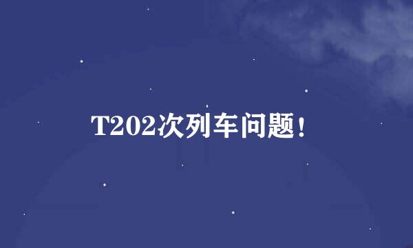 T202次列车问题！