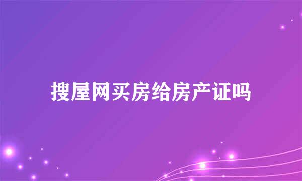 搜屋网买房给房产证吗