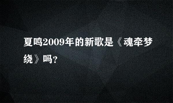 夏鸣2009年的新歌是《魂牵梦绕》吗？