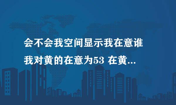 会不会我空间显示我在意谁 我对黄的在意为53 在黄的空间显示谁在意我 我对他亲密度降为5